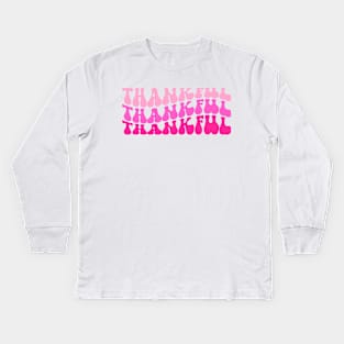 Pink Thanksgiving Kids Long Sleeve T-Shirt